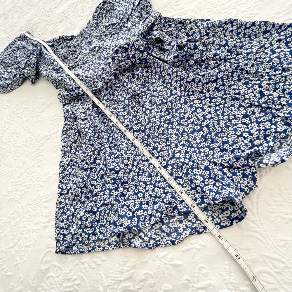 NWOT Lulus Sweet Sensation Blue Floral Print Short Sleeve Romper Small - Picture 11 of 11